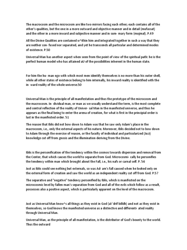 The Macrocosm and The Microcosm Are Like Two Mirrors Facing Each Other