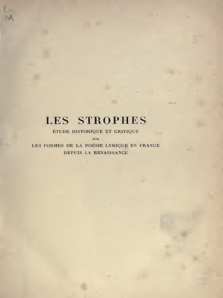 Les Strophes | PDF | Rime dans la poésie | Poésie