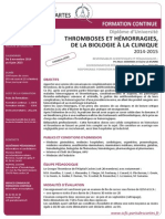 Thromboses Et Hémorragies, De La Biologie à La Clinique 2014-201 (2)