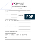 Product Feedback Customer Satisfaction Form