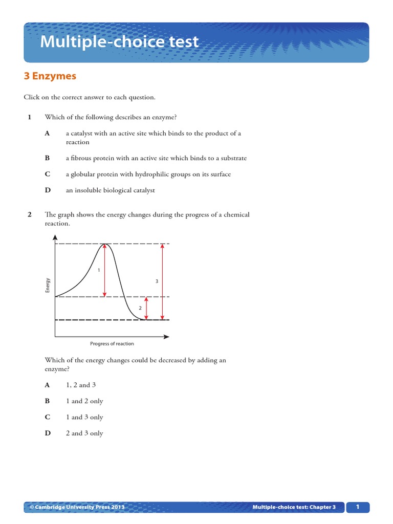 mcqs_ch03 Active Site Enzyme