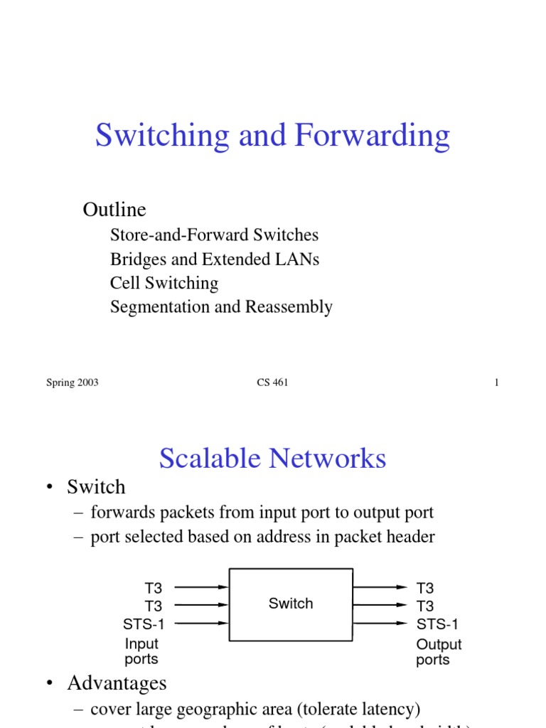 Switching and Forwarding: Outline | PDF
