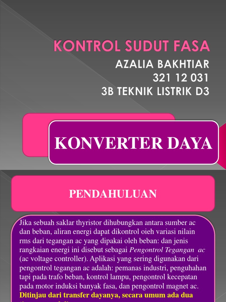 Kontrol Sudut Fasa | PDF | Metode & Bahan Ajar | Teknologi & Rekayasa