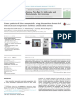 Green Synthesis of Silver Nanoparticles Using