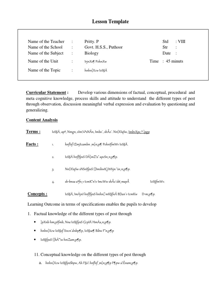 Lesson Template: Curricular Statement | PDF | Foreign Language Studies ...