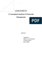 Assignment: A Conceptual Analysis of Classroom Management