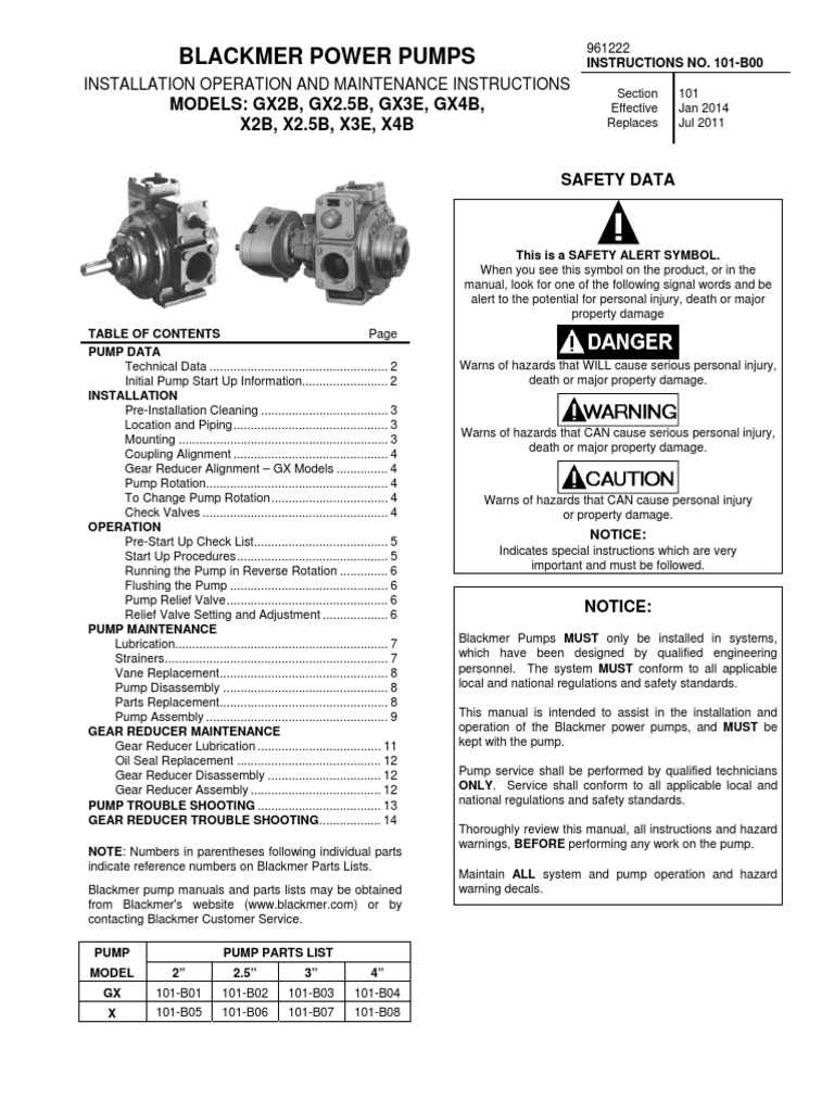 Blackmer Maintenance Schedule | PDF | Pump | Valve