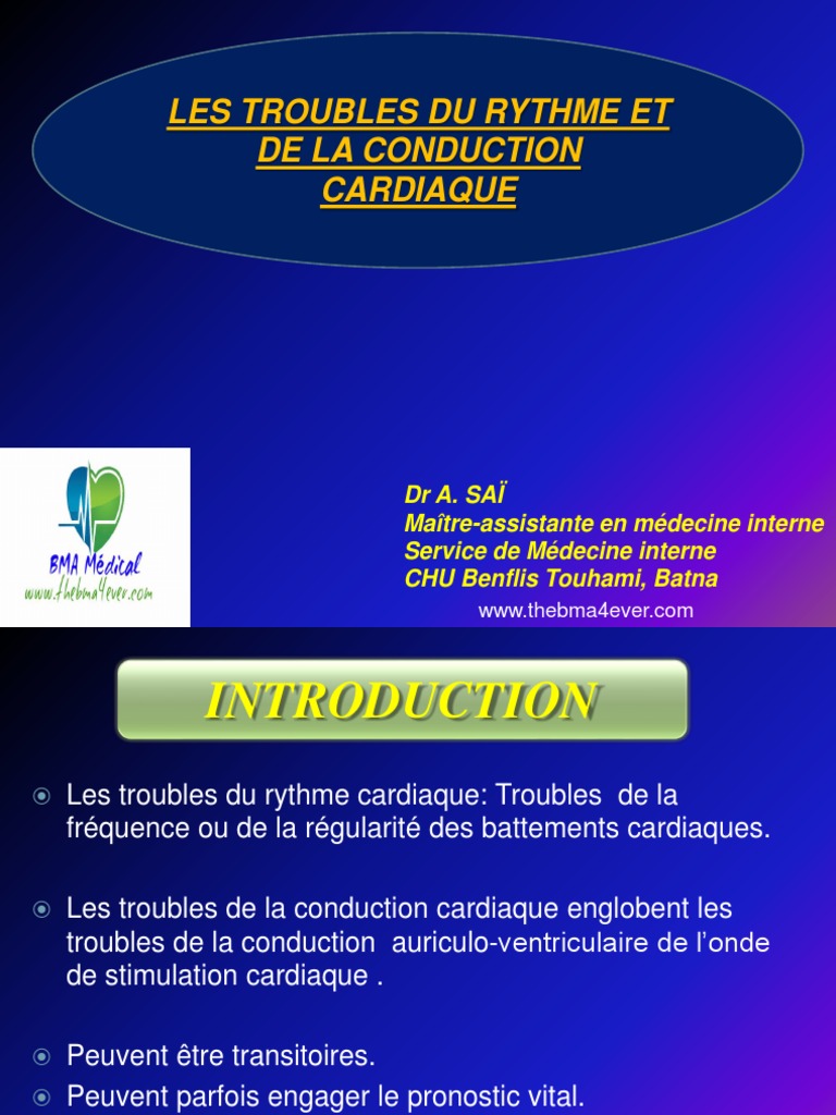 Troubles du rythme et conduction cardiaque | PDF | Électrocardiographie ...