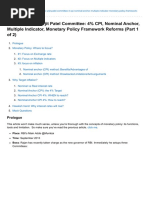 Economy RBI Urjit Patel Committee 4 CPI Nominal Anchor Multiple Indicator Monetary Policy Framework R