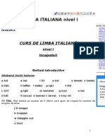 Curs de Limba Italiana Nivel I Incepatori