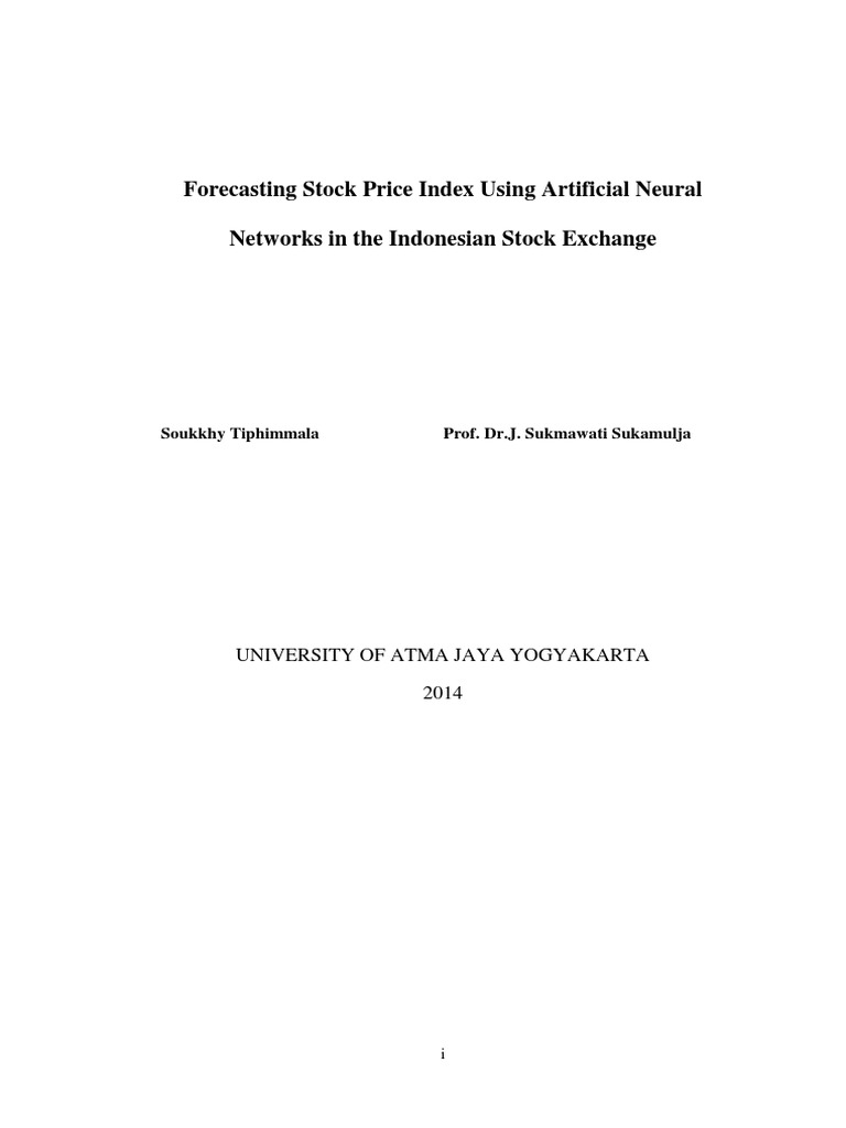 Stock Price Index Forecasting with ANN | PDF | Technical Analysis ...