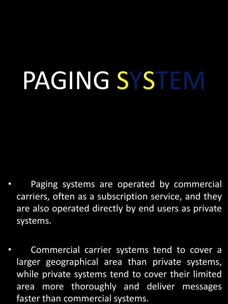 Paging System PDF Mobile Technology Wireless