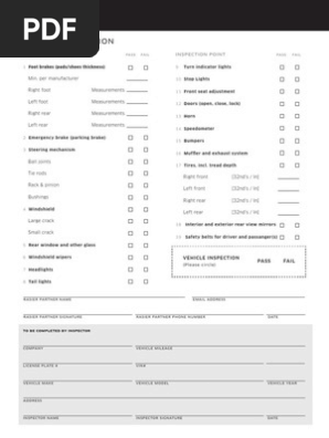 Uber Denver Vehicle Inspection Form | PDF