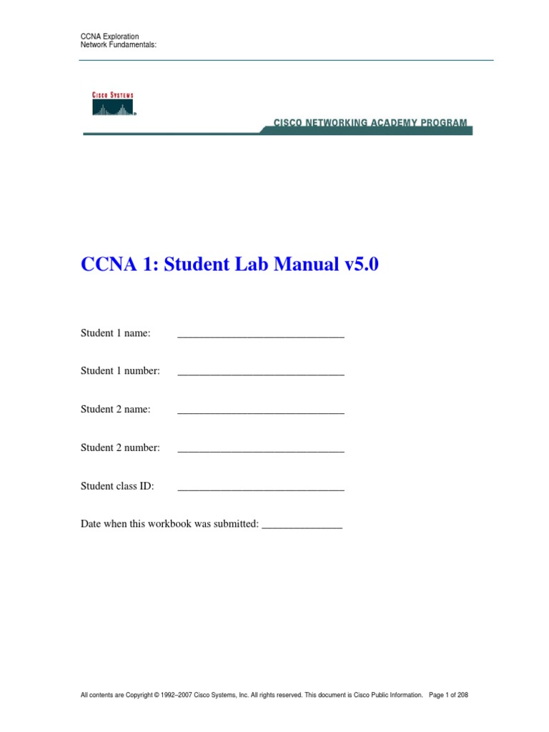 CCNA 2 Student Lab Manual v5.0 | Instant Messaging | Computer Network