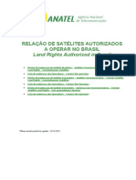 Relação de Satelites Autorizados a Operar No Brasil