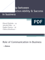 Relationship Between Communication Ability & Success in Business