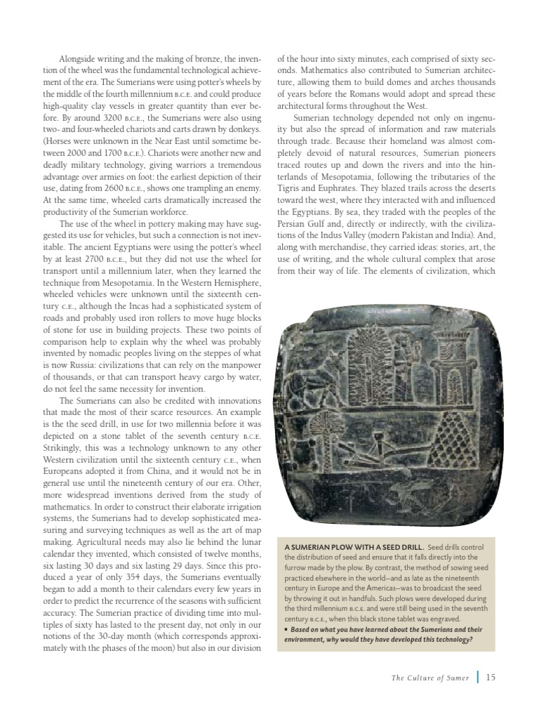 Sumerian Innovations and Technology | PDF | Chariot | Sumer