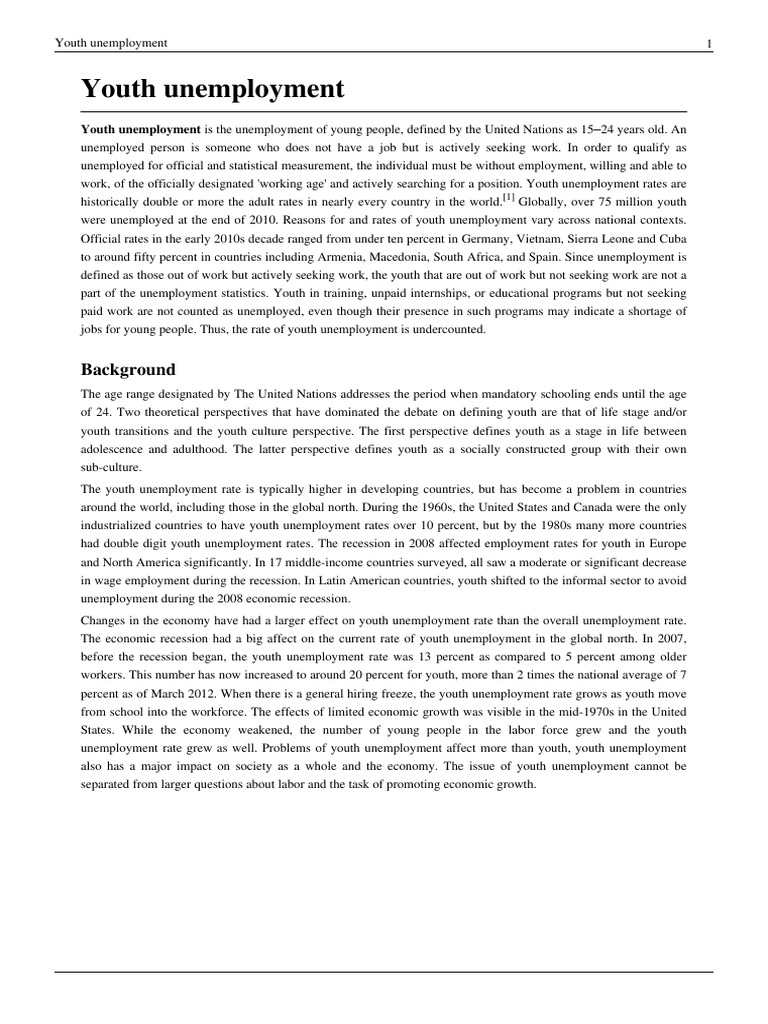 dissertation on youth unemployment