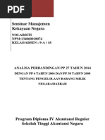 Download  ANALISA PERBANDINGAN PP 27 TAHUN 2014  DENGAN PP 6 TAHUN 2006 DAN PP 38 TAHUN 2008  TENTANG PENGELOLAAN BARANG MILIK NEGARADAERAH by Nolaristi Ola SN240390411 doc pdf