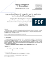 A Generalized Gronwall Inequality and Its Application To A Fractional Differential Equation