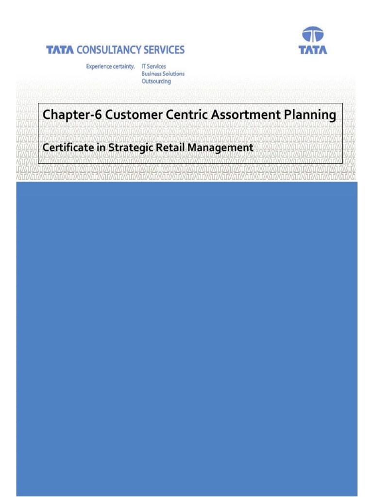 Chapter6 Customer Centric Assortment Planning Certificate in