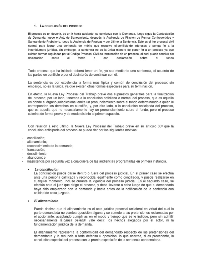 Conclusión del Proceso Civil | PDF | Demanda judicial | Ley procesal