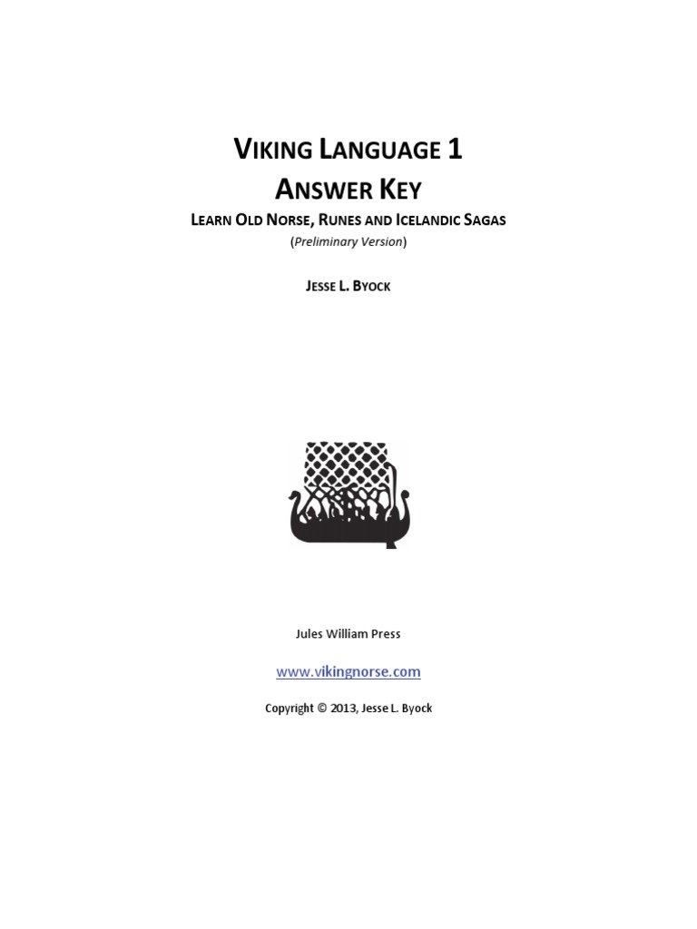 Viking Language 1 Answer Key Les1-15 | PDF | Vikings | Grammatical Gender