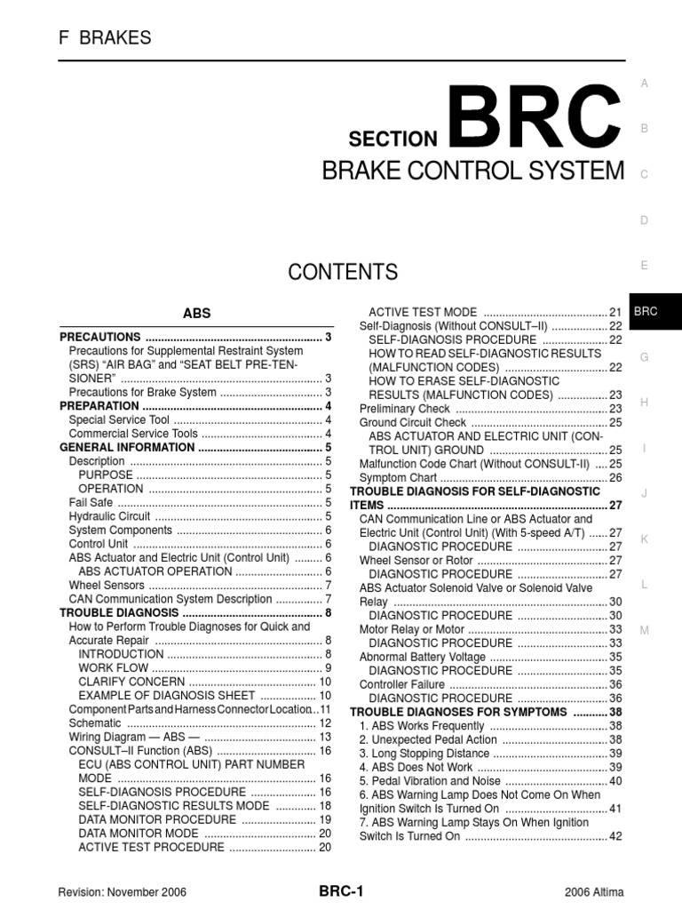 Brake Control System: Section | PDF | Anti Lock Braking System | Airbag