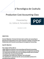 Universidad Tecnológica de Coahuila Production Cost Accounting Class