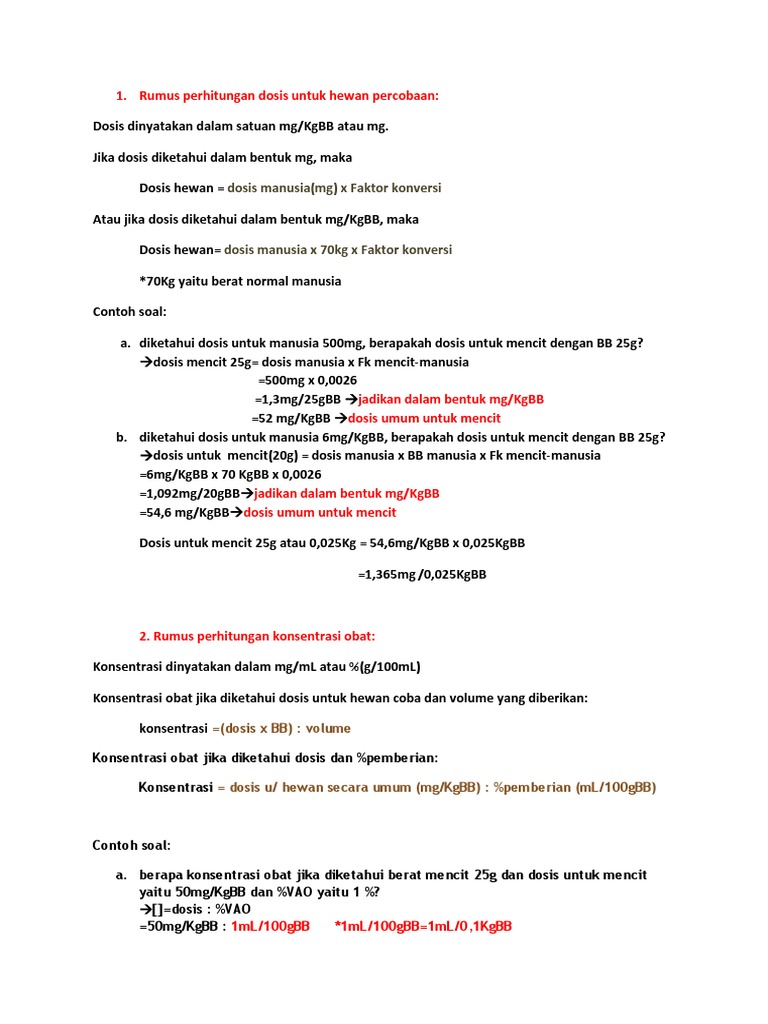 Perhitungan Dosis