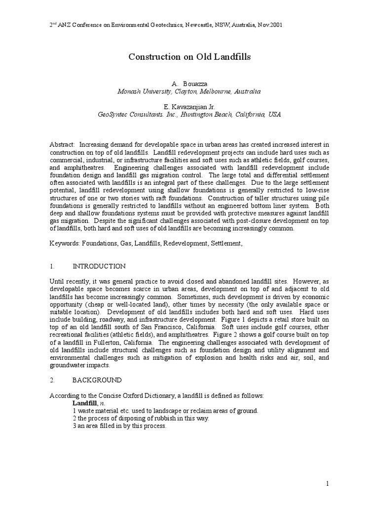 Post Closure Use of Landfills Paper | PDF | Landfill | Municipal Solid ...