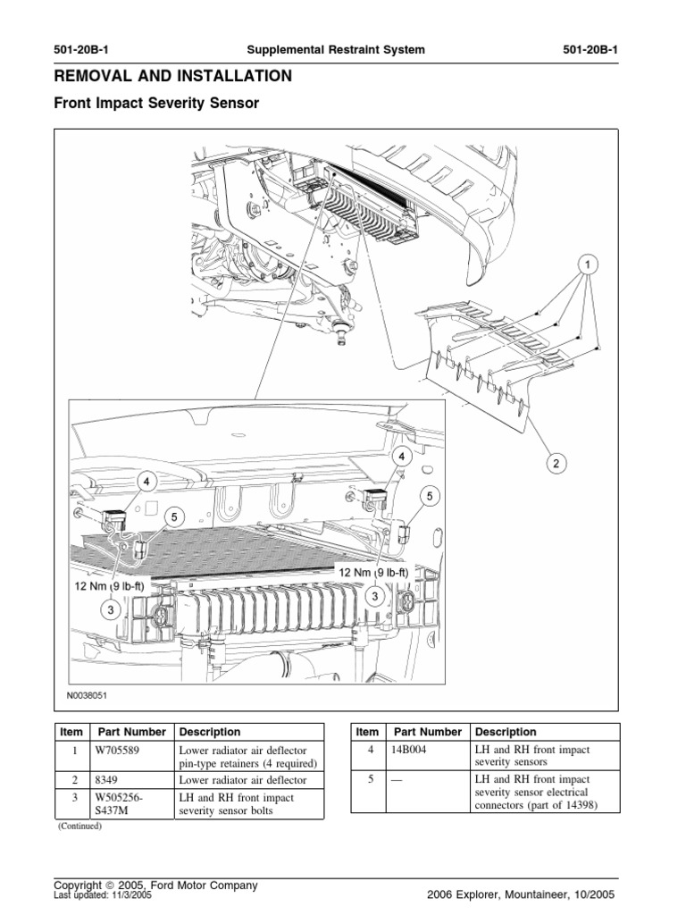 Front Impact Severity Sensor Removal and Installation | PDF | Airbag