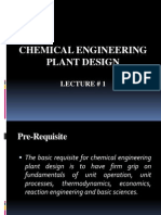 Chemical Engineering Plant Design: Lecture # 1