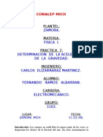 Práctica Nº7, Determinación de La Aceleración de La Gravedad