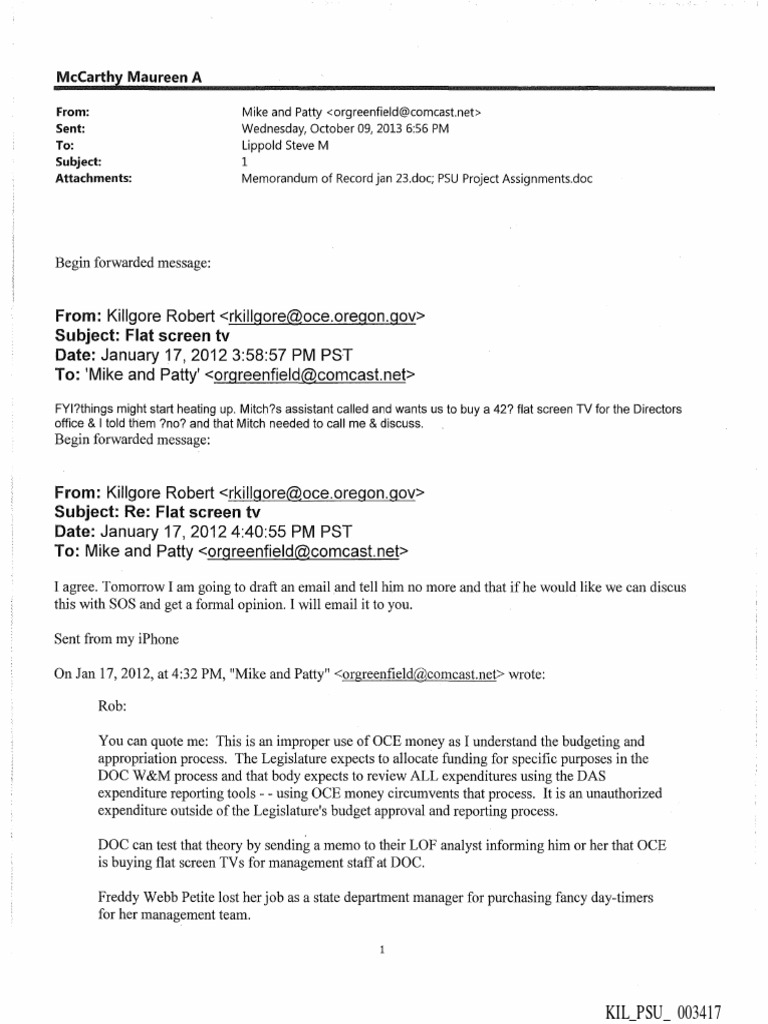 Greenfield Emails PDF Graduate School Prison