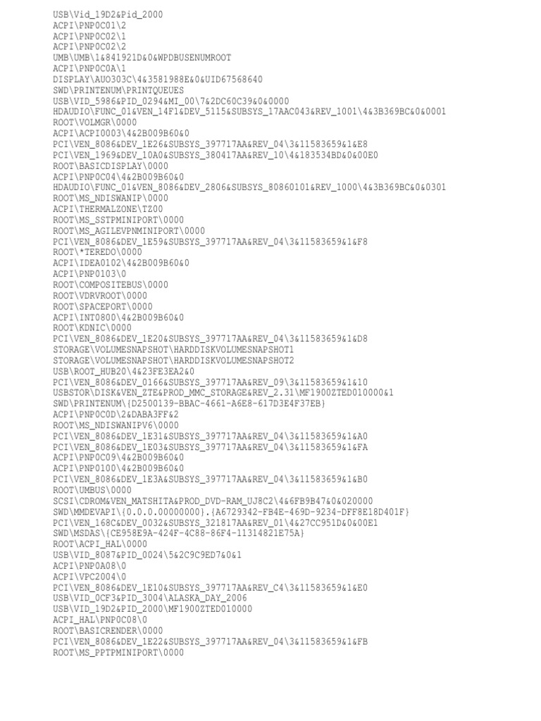 Device Identification and ACPI Details | PDF | Computers
