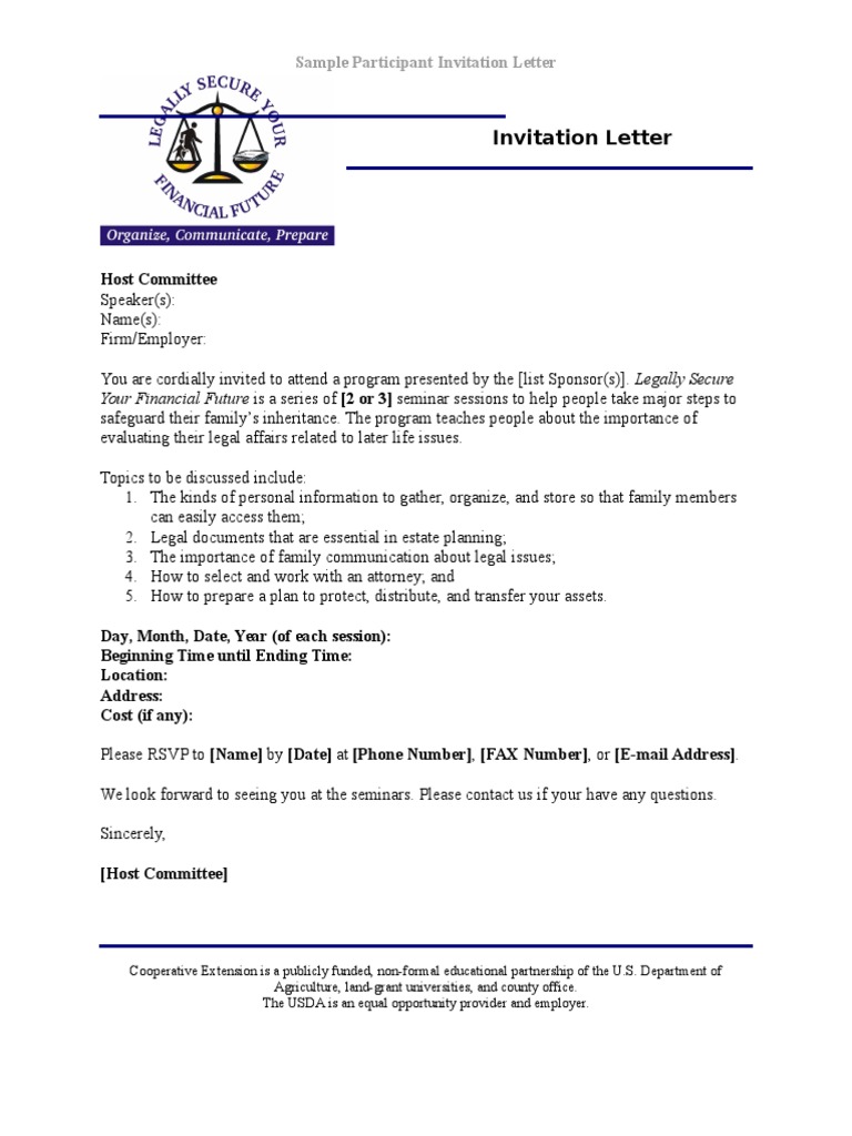 Sample Participant Invitation Letter | PDF