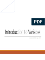Introduction To Variable: Aina Musdholifah - Ugm - 2014