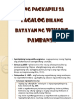 Ang Pagkapili Sa Tagalog Bilang Batayan NG Wikang