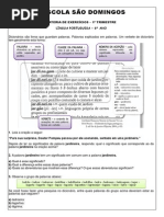 Avaliação Classes de Palavras Fonemas Linguagem Verbal e Não Verbal