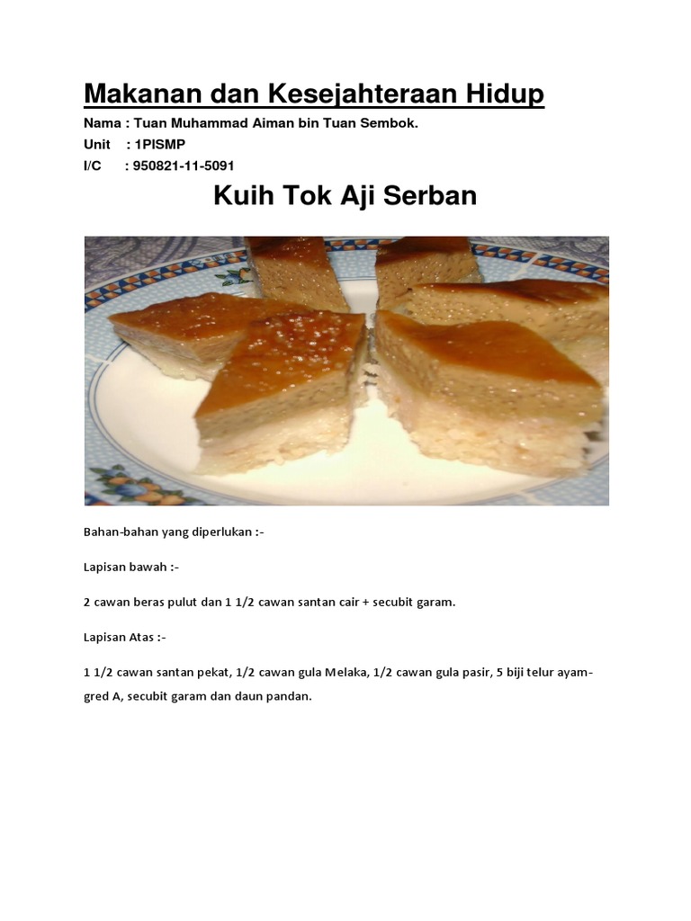 Resepi Kuih Tok Aji Serban