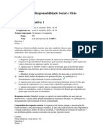 Questionário - Responsabilidade Social e Meio Ambiente - AULA TEMA 1