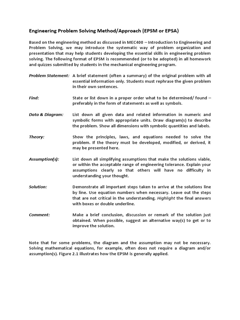 Engineering Problem Solving Method Pdf Sphere Kilogram