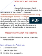 Project Identification and Selection