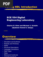 Verilog HDL Introduction: ECE 554 Digital Engineering Laboratory