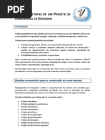 Principais Etapas de Um Projeto de Engenharia de Estradas