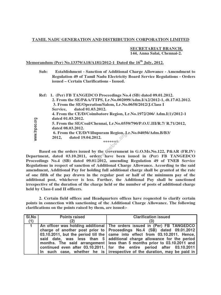 Additional Charge Allowance Guidelines | PDF | Government Information ...