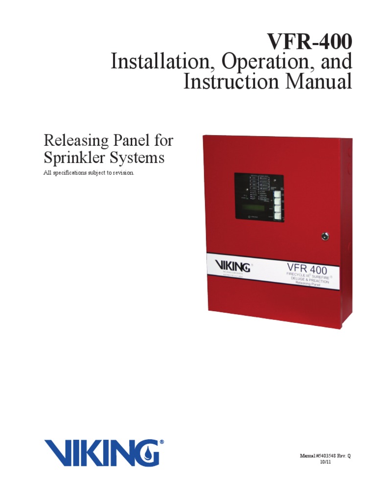 Viking Control Panel VFR-400 O & M | PDF | Relay | Switch