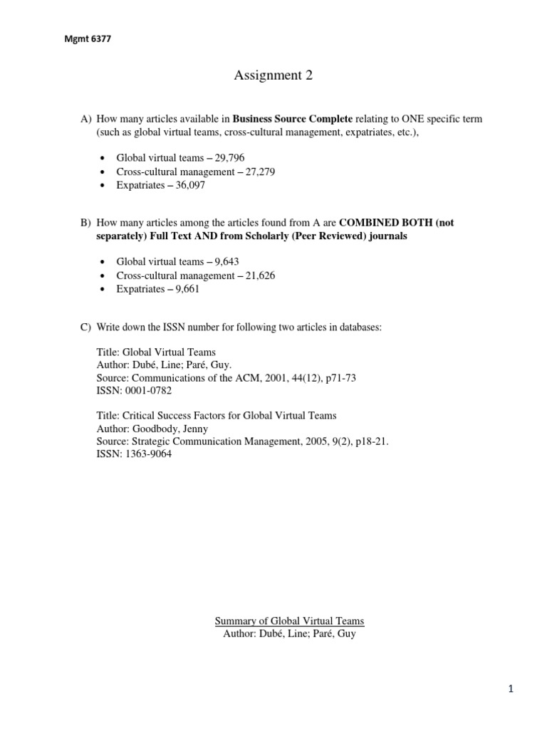Cross cultural management assignment business
