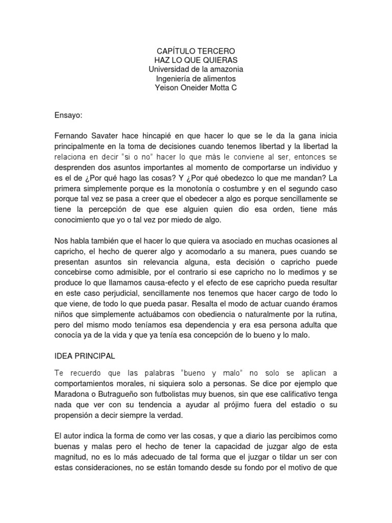 Ética de la libertad en Savater | PDF | Libertad | Verdad